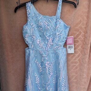 Net Rare Editions Light Blue Formal Dress- Girls 16